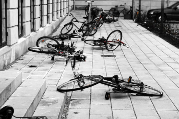 fallen bikes
