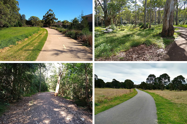 Four shared paths through Western Sydney