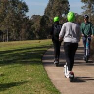 Visitors trialling e-scooters