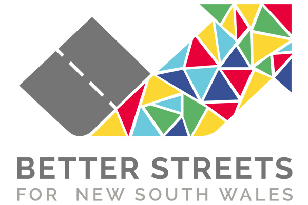 The Better Streets logo reflects the coalition's ambition to turn grey traffic-dominated streets into spaces for community life in all its colour!