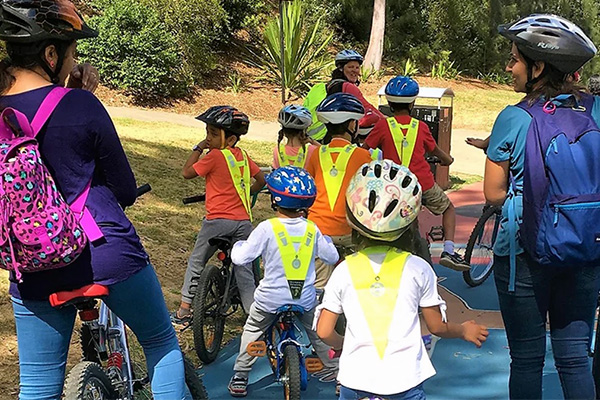 Better streets = safe paths to school. (Photo courtesy of Her Cycling Connections)