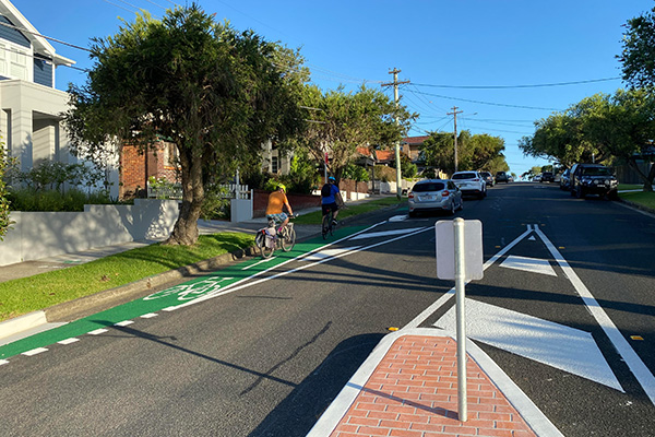 Heath St Cycleway. As good as it gets, but for how long? (Photo: Bicycle NSW) 