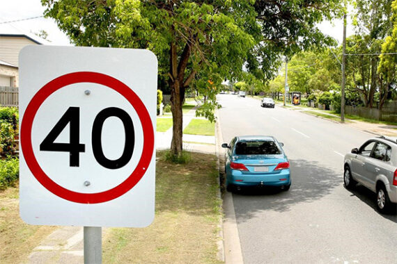 Cars travelling down the road in 40km zone
