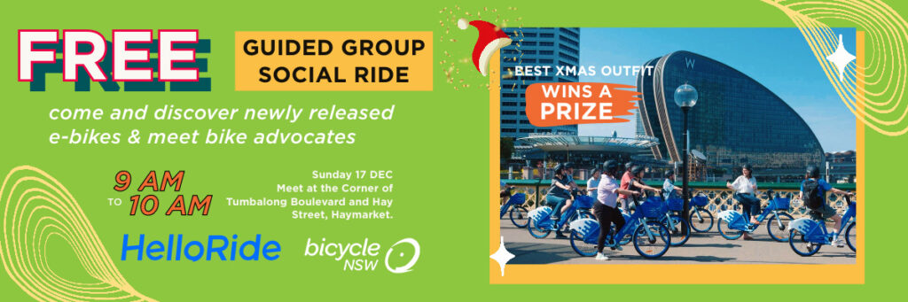 Bicycle NSW and HelloRide Free Guided Social City Ride